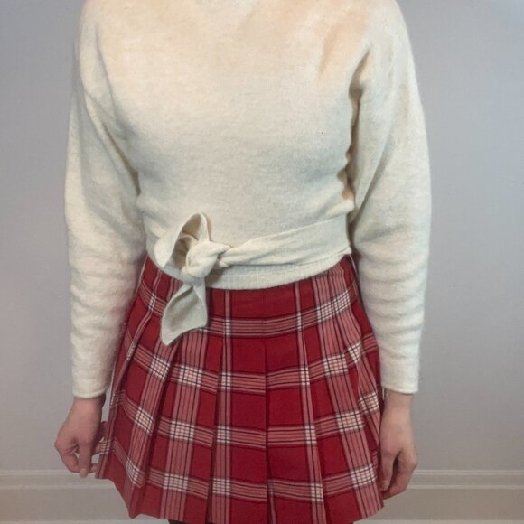 Aritzia Wilfred Lorin Mockneck Wool Crop Tie Waist Sweater - Picture 3 of 4